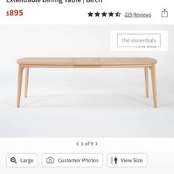 Mariko Natural Wood Rectangular 78-96" Extendable Dining Table