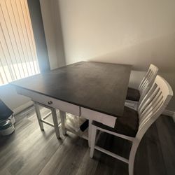 Grey And White Family Kitchen Dinner Table 