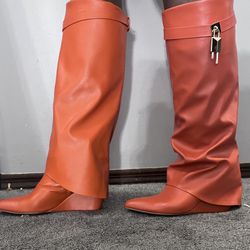Cute Orange Boots- 10