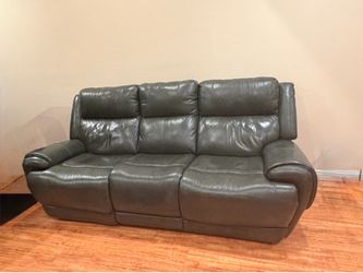 Leather Dual Power Reclining sofa with USB port