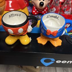 Disney Minnie, Goofy, Mickey, Donald Bottom Half Mugs