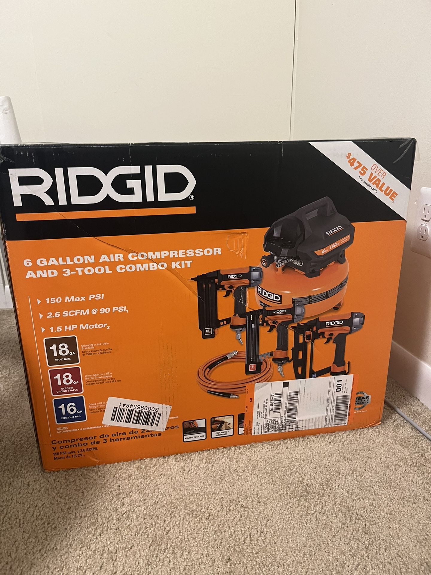 Rigid compressor and nailer/stapler kit - New