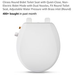Clirass Round Bidet Toilet Seat With Quiet Close Lid
