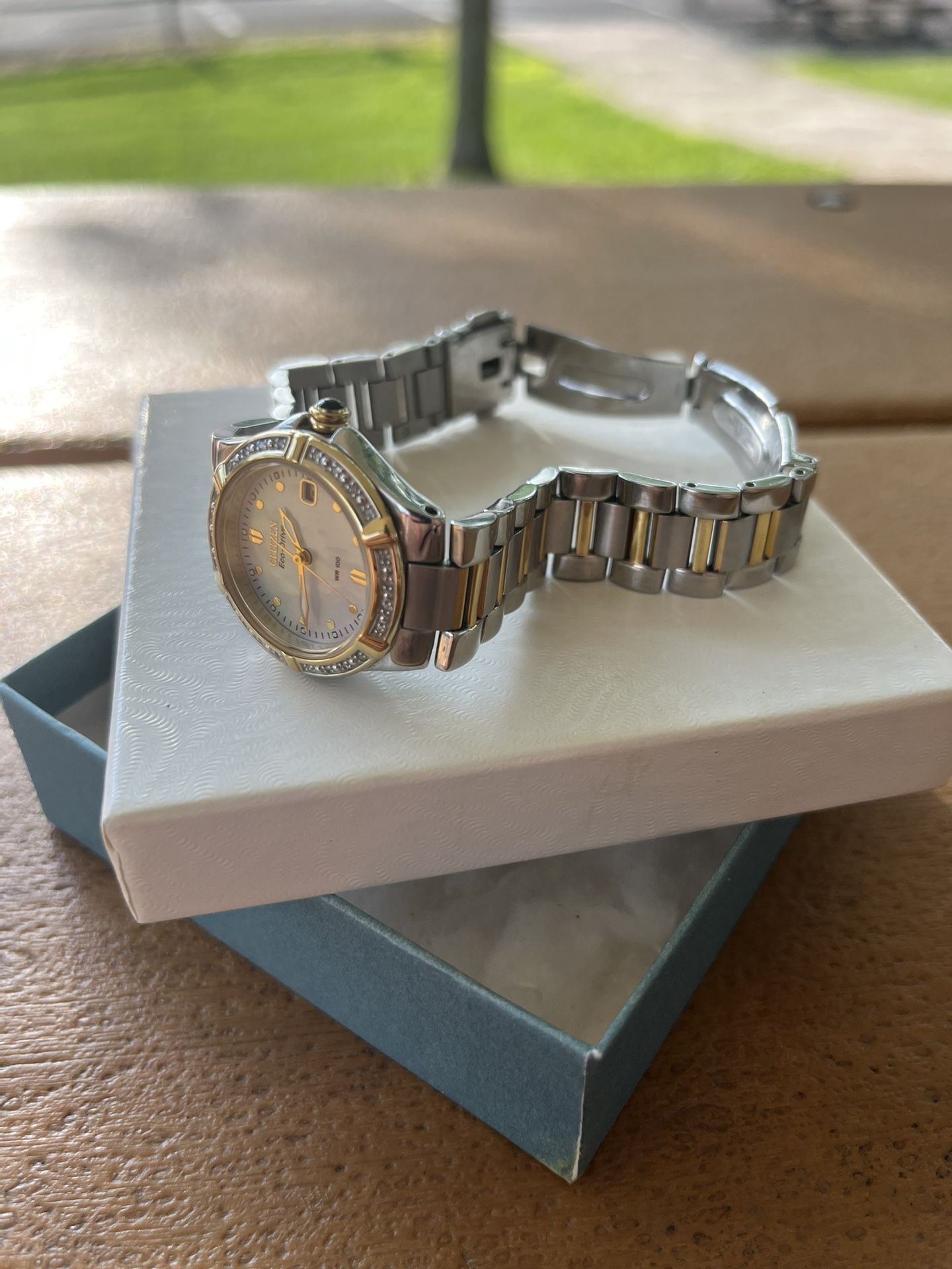 Watch - Citizen Eco-Drive Women’s Two-Tone Diamond Watch Mother-of-Pearl Dial