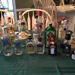 21 Beautiful  Assorted Collectible Bottles Some Imported From Sweden, Germany And France  (MAKE OFFER)