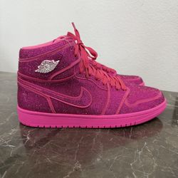 Air Jordan 1 Euro 42, 26cm, Fits Mens Size 8-8.5: Custom Pink, Rhinstone Nike Air Jordan