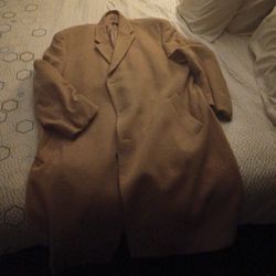 Men's Camel Colored Wool Overcoat