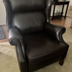 Ethan Allen Aiden Dark Brown Leather Recliner