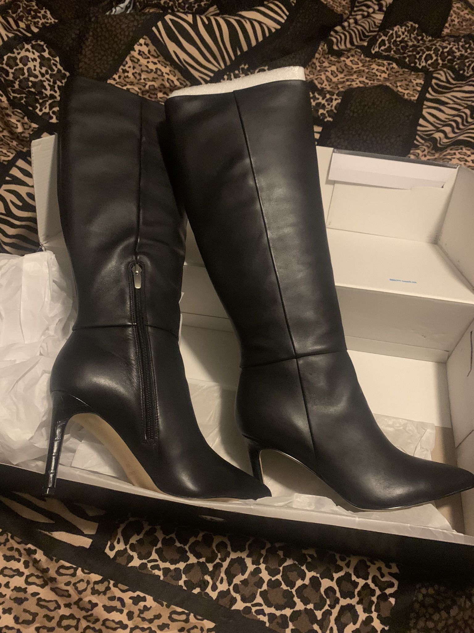 Nine West 100% Black Leather Boots