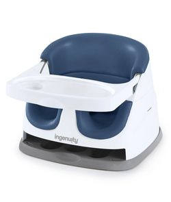 Ingenuity Baby Base 2-in-1 Booster Feeding High Chair and Floor Seat with Self-Storing Tray for Infants - Night Sky