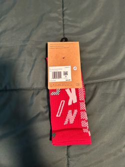 Red Nike Elite 2.0 X-Mas socks