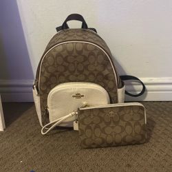 coach backpack and wallet