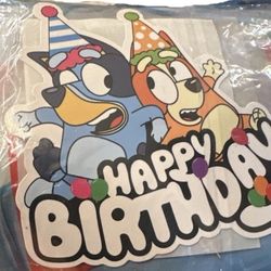 Bluey Birthday Party Sup- Banner, Backdrop, Cake /Cupcakes Topper , Balloons 