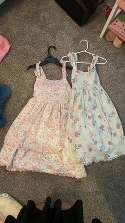 Two girls size 7 Easter dresses