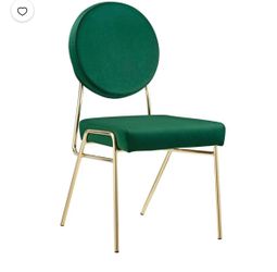 New Modway Craft Performance Velvet Upholstered Side Dining Chair in Gold Green