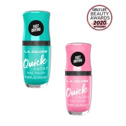 2 L.A Colors Quick Color Fast Drying Nail Polish’s - CNL 313 Perky & 317 Snappy