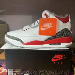 Jordan 3 Fire Red Size 12