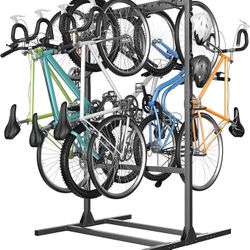 Freestanding Bike Stand for Garage, 7 Bikes Vertical Bike Storage Stand Heavy Duty Bike Floor Stand