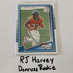 RJ Harvey Denver Broncos RB Donruss Rookie Card. 