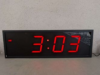 BigTimeClocks XL-109R Large Digital LED Wall Clock / Timer.