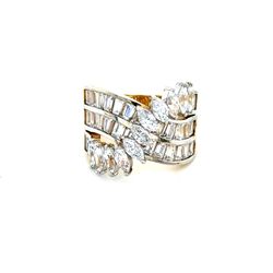 Baguette/Marquis 925 Gold Vermeil Ring