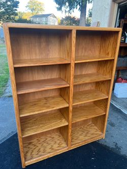 Bookcase, Oak, 8 Adjustable Shelves, Delivery