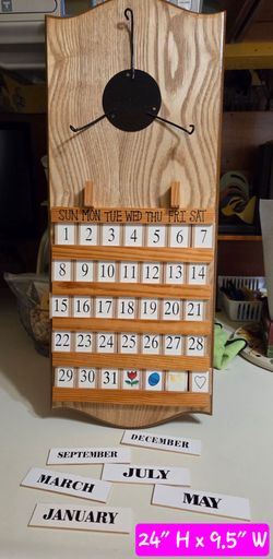 Vintage Wooden Perpetual Calendar