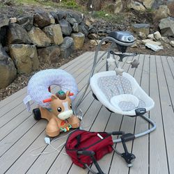 Baby swing, camping highchair, boppy pillow