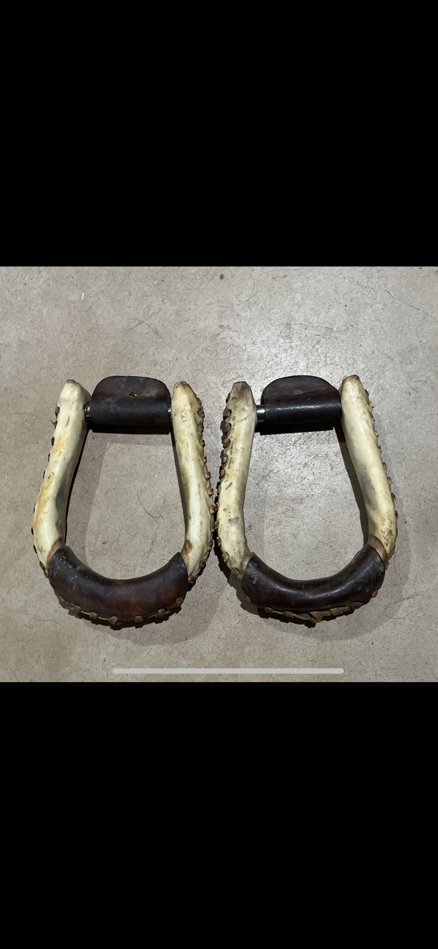 Western Saddle Rawhide Covered Stirrup