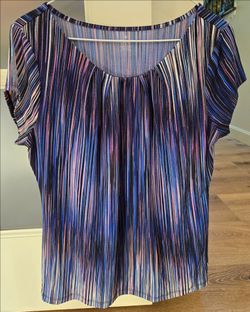 Womens Worthington Striped Suit Blouse Size LP (Petite Large) Preowned