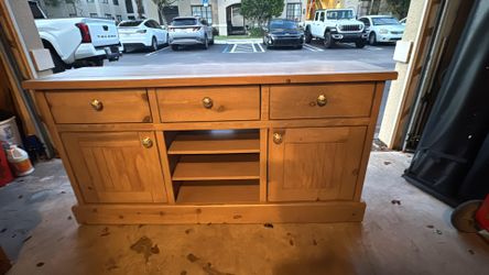 Wood console cabinet