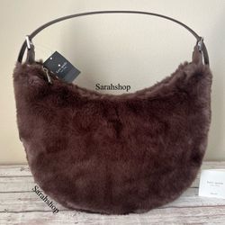 Kate Spade Nova Faux Fur Large Crescent Shoulder Bag