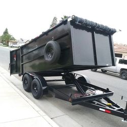 NEW DUMP TRAILERS 8X12X4 ROLLING TARP AND SPARE TIRE 2024 YEAR ELECTRIC BRAKES LIGHTS REMOTE CONTROL TITLE IN HAND READY FOR WORK🙂🙂🙂🙂🙂**********
