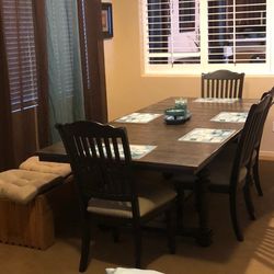 Large Kitchen Table with Chairs and Bench