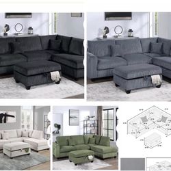 Sectional With Ottoman Set 