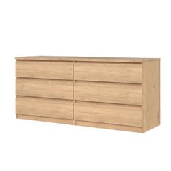 Scottsdale Jackson Hickory 6-Drawer 60.55 in. Wide Double Dresser  Brand Tvilum  Material Engineered Wood  Finish Type Paper Foil Laminate  Product Di