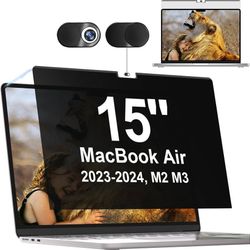 new Privacy Screen for MacBook Air 15 Inch 2023-2024 (M2 M3 Chip), Magnetic Removable Anti Glare Blue Light Filter Protector  About this item  【Custom