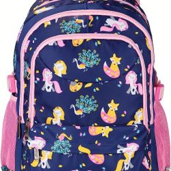 17"" Modern Girls Backpack Lightweight Unicorn Elementary Kids Toddler School Picnic Travel Backpack, 4-8, 8-12, 12-16(BPK18C)"