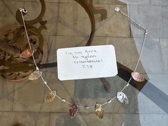 Unique Mixed-Metal Statement Necklace – Silver, Gold & Copper Tones – $35