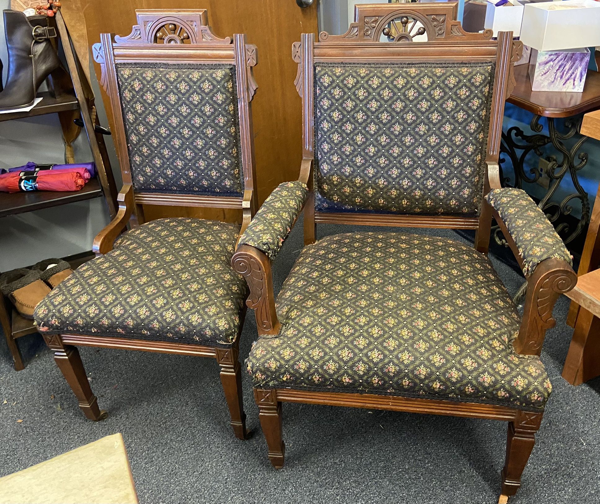 Eastlake Vintage Chairs On Coasters