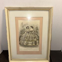 Vintage Les Modes Parisiennes French Fashion Print Framed 13x17