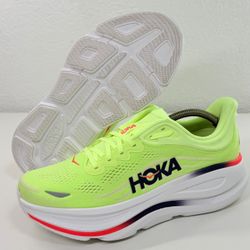 Hoka Bondi 9 Men's Size 9.5 D Neon Yuzu/Sunlight 1162011-NYZS Running Shoes NWOB