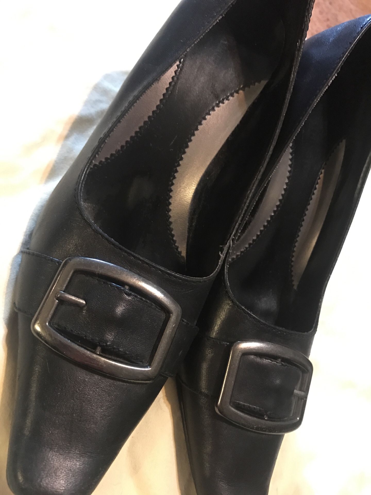 Casual Black Heels - women's size 7-8