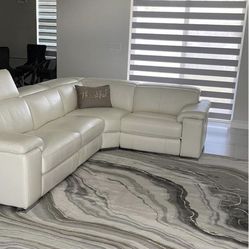 El Dorado White Leather Couch