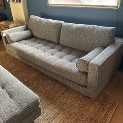 Charcoal Tufted Grey Sofa