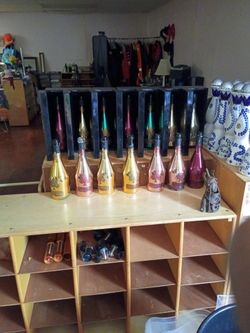 Original Aca of spades empty bottles and black case