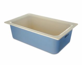 Carlisle FoodService Products Coldmaster Coolcheck Full Size Food Pan Insulated Food Pan with Refrigerant Gel Filling, Plastic, 15 Quarts, White, Blue