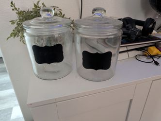 2 GLASS JARS