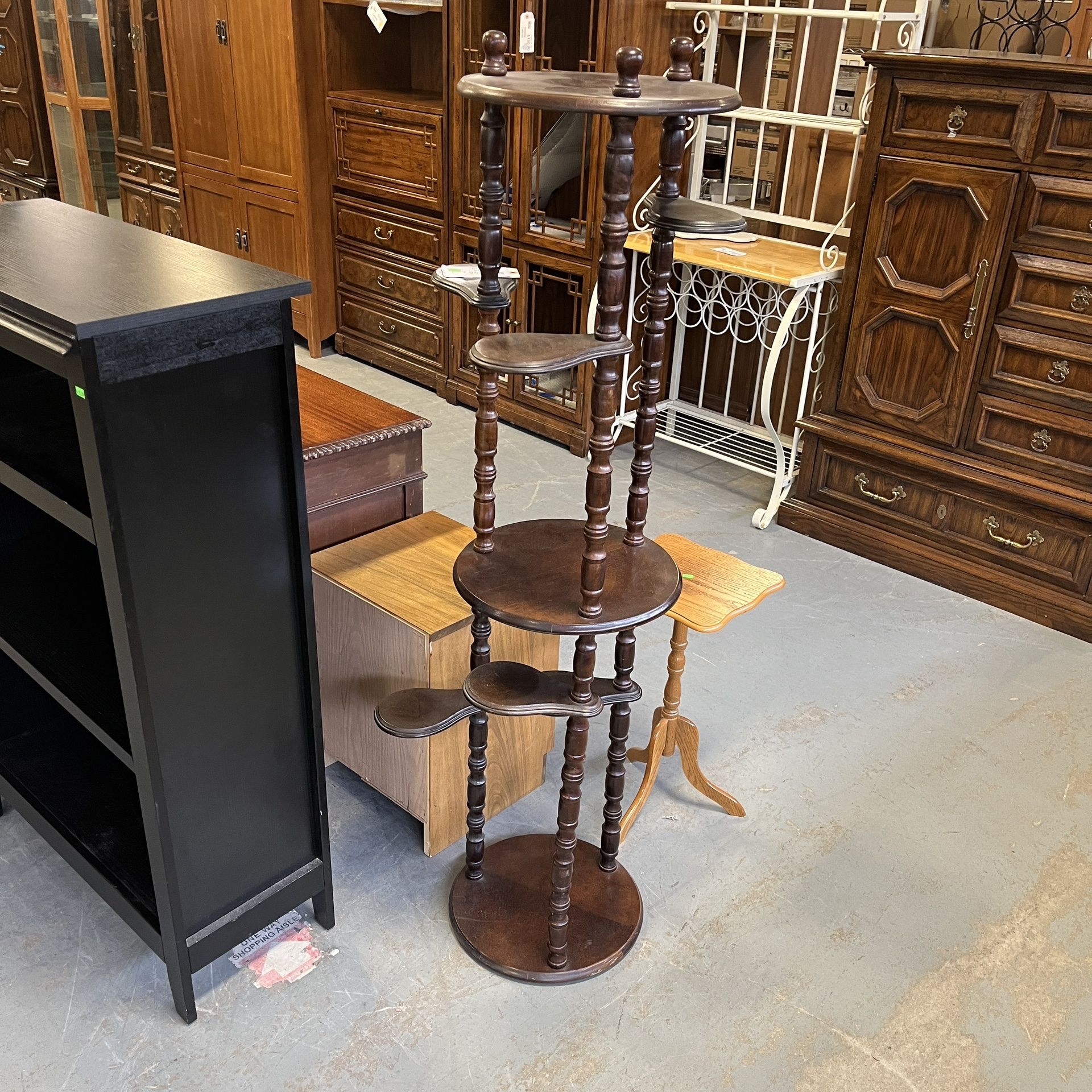 Vintage Wood Standing Plant stand (in Store) 