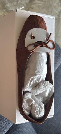 Quince Italian Leather Handwoven Ballet Flats Brown Size 9 NWT